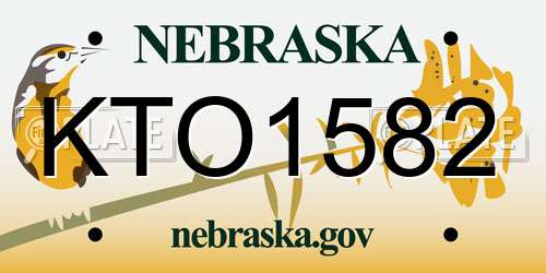 KTO1582 Nebraska License Plate