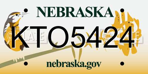 KTO5424 Nebraska License Plate