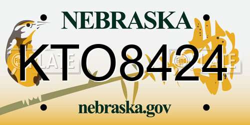 KTO8424 Nebraska License Plate