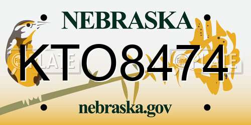 KTO8474 Nebraska License Plate