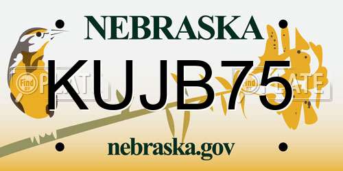 KUJB75 Nebraska License Plate