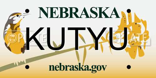 KUTYU Nebraska License Plate