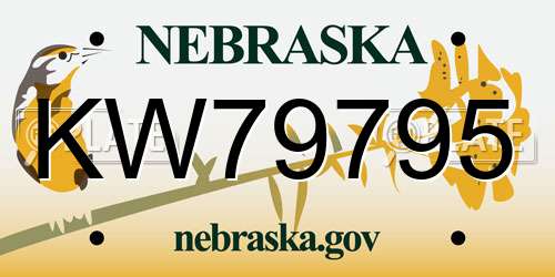 KW79795 Nebraska License Plate