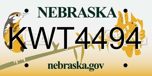 KWT4494 Nebraska License Plate