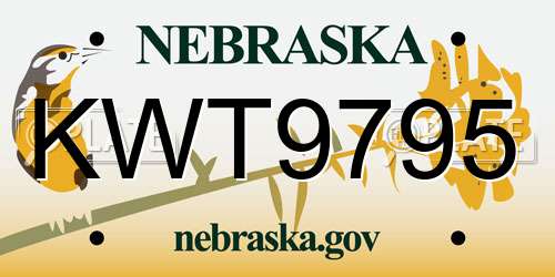KWT9795 Nebraska License Plate