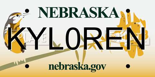KYL0REN Nebraska License Plate