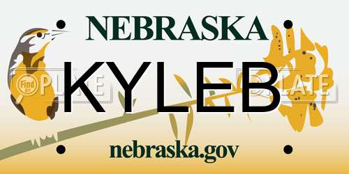 KYLEB Nebraska License Plate