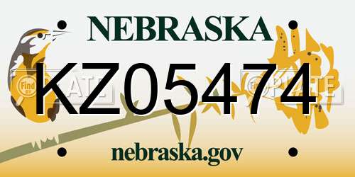 KZ05474 Nebraska License Plate