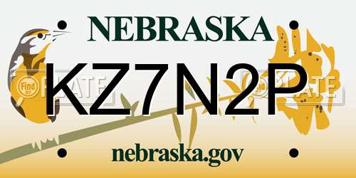 KZ7N2P Nebraska License Plate