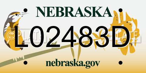 L02483D Nebraska License Plate