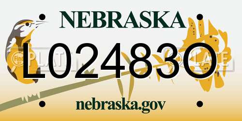 L02483O Nebraska License Plate