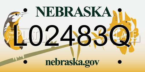 L02483Q Nebraska License Plate