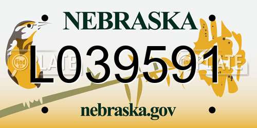 L039591 Nebraska License Plate