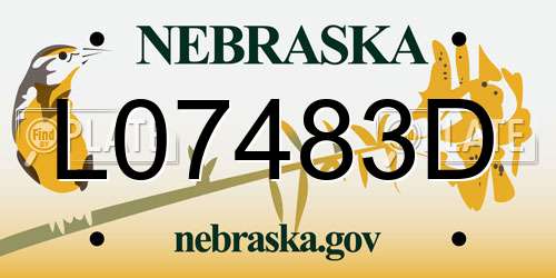L07483D Nebraska License Plate