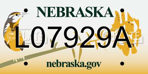L07929A Nebraska License Plate