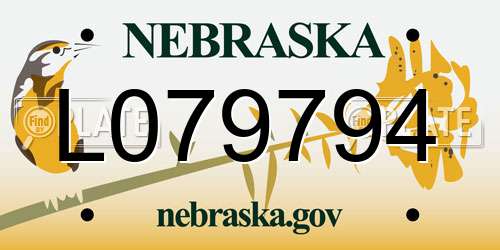 L079794 Nebraska License Plate
