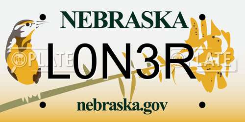 L0N3R Nebraska License Plate