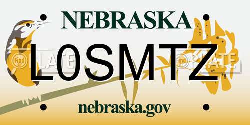L0SMTZ Nebraska License Plate