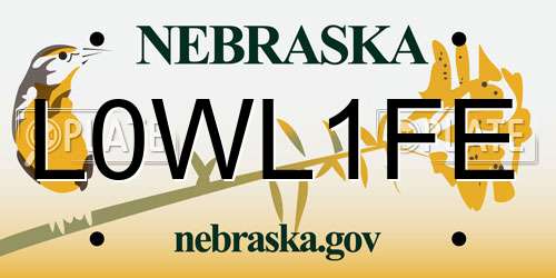 L0WL1FE Nebraska License Plate