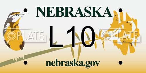 L10 Nebraska License Plate