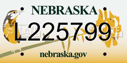 L225799 Nebraska License Plate