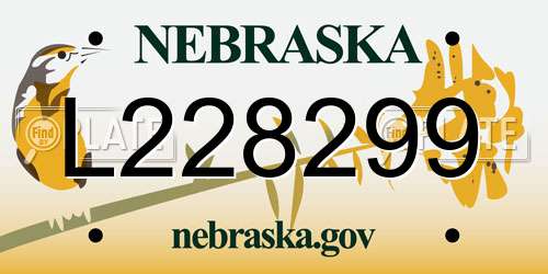 L228299 Nebraska License Plate
