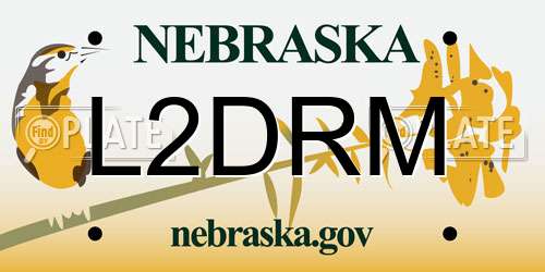 L2DRM Nebraska License Plate
