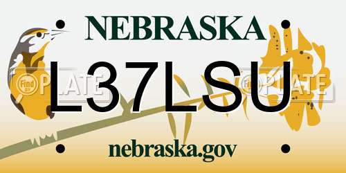 L37LSU Nebraska License Plate