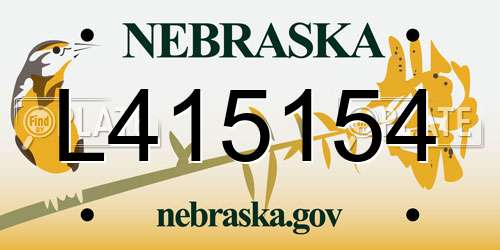 L415154 Nebraska License Plate