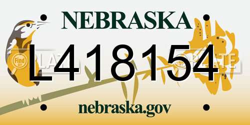 L418154 Nebraska License Plate