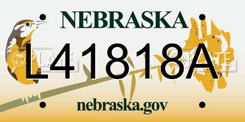 L41818A Nebraska License Plate