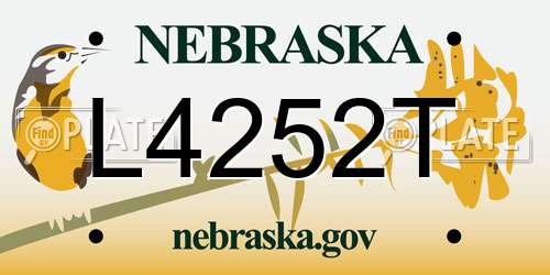 L4252T Nebraska License Plate