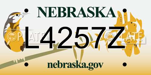 L4257Z Nebraska License Plate