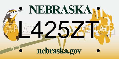 L425ZT Nebraska License Plate