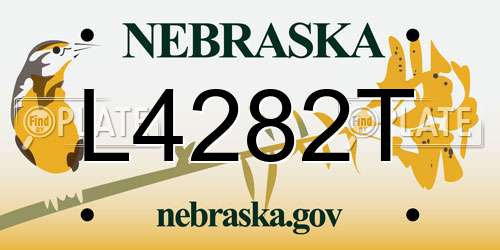 L4282T Nebraska License Plate