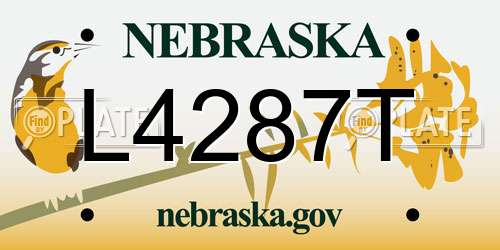 L4287T Nebraska License Plate