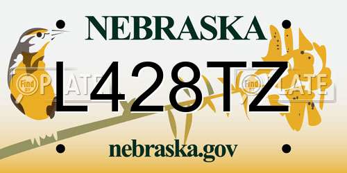 L428TZ Nebraska License Plate