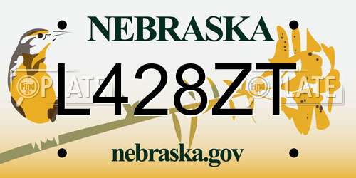 L428ZT Nebraska License Plate