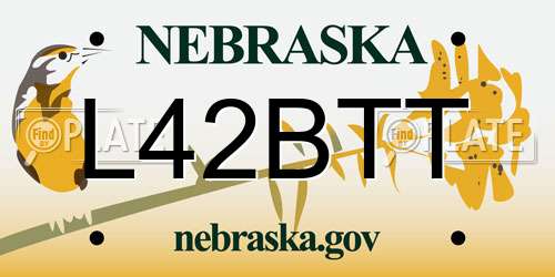 L42BTT Nebraska License Plate