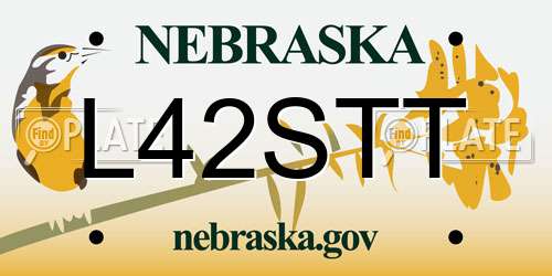 L42STT Nebraska License Plate