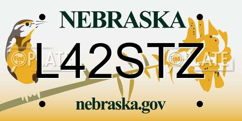 L42STZ Nebraska License Plate