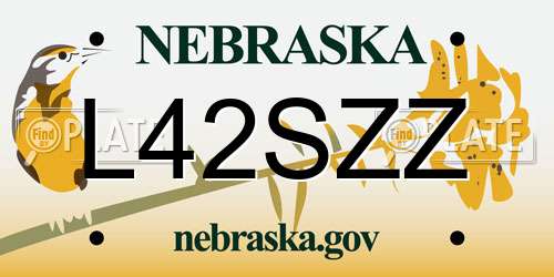 L42SZZ Nebraska License Plate