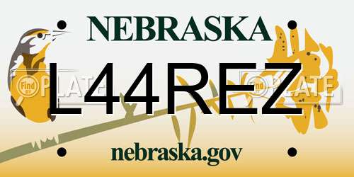 L44REZ Nebraska License Plate