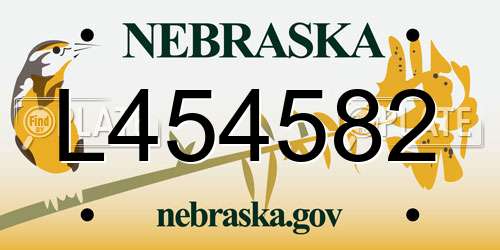 L454582 Nebraska License Plate