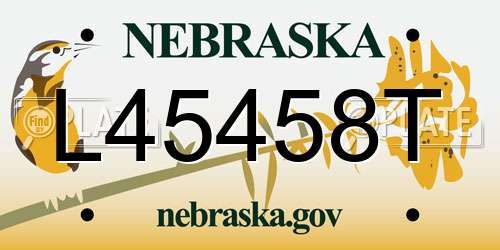 L45458T Nebraska License Plate