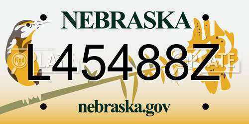 L45488Z Nebraska License Plate