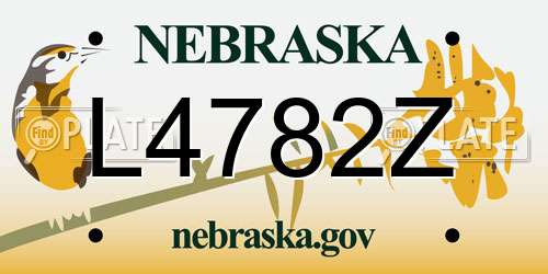 L4782Z Nebraska License Plate