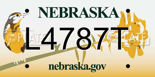 L4787T Nebraska License Plate