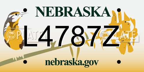 L4787Z Nebraska License Plate