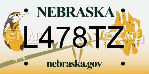 L478TZ Nebraska License Plate